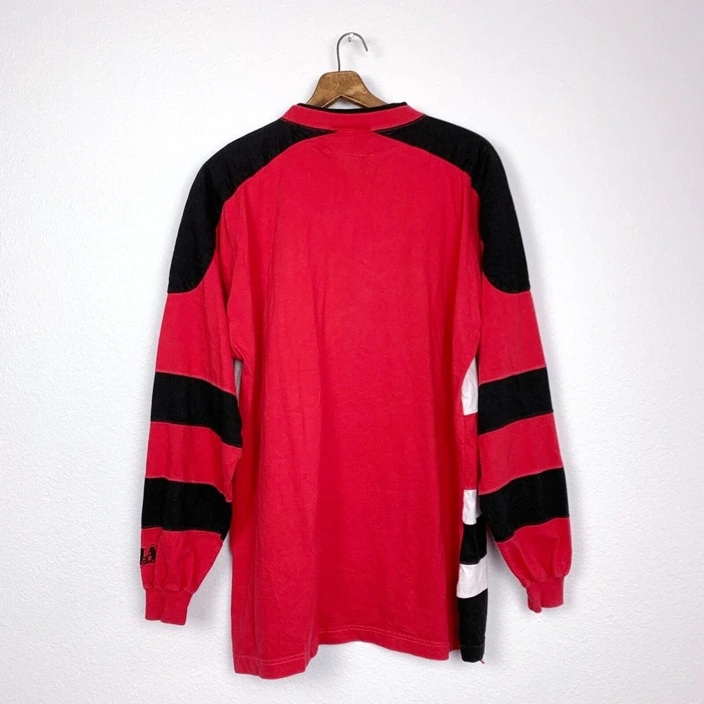 Vintage Kansas City KC Chiefs Logo Athletic Long Sleeve T-Shirt XL Red Black - Picture 7 of 8